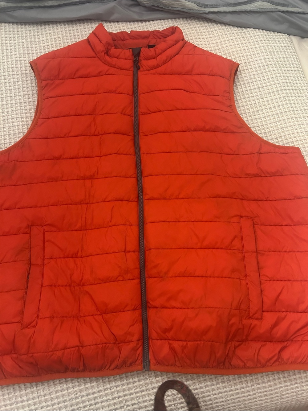 Swiss Tech Men's Quilted Orange-Red Packable Vest